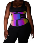 Reflective Rainbow Waist Trainer: Shine Bright, Shape Right – Plus Size